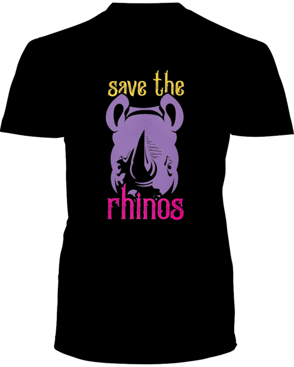 Save The Rhinos T-Shirt - Design 3 - Black / S - Clothing rhinos womens t-shirts