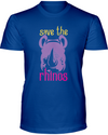 Save The Rhinos T-Shirt - Design 3 - Hthr True Royal / S - Clothing rhinos womens t-shirts
