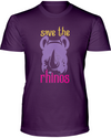 Save The Rhinos T-Shirt - Design 3 - Team Purple / S - Clothing rhinos womens t-shirts