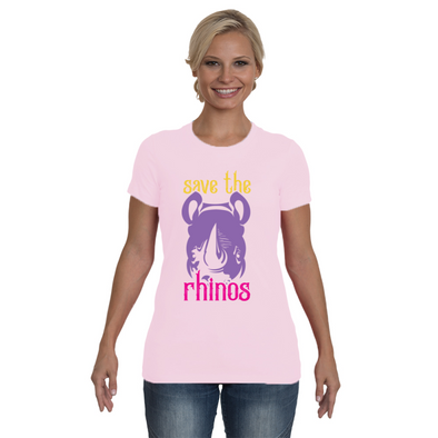 Save The Rhinos T-Shirt - Design 3 - Clothing rhinos womens t-shirts