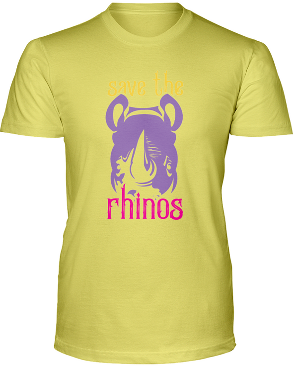 Save The Rhinos T-Shirt - Design 3 - Yellow / S - Clothing rhinos womens t-shirts