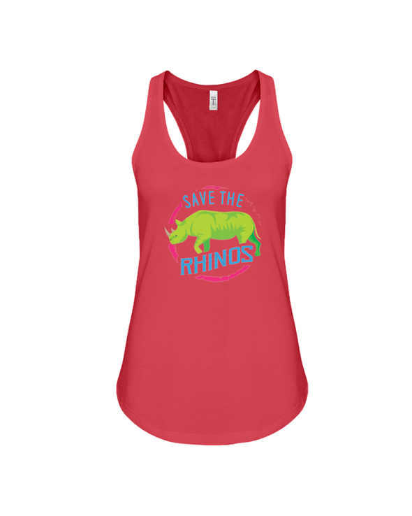 Save The Rhinos Tank-Top - Design 4 - Red / S - Clothing rhinos womens t-shirts