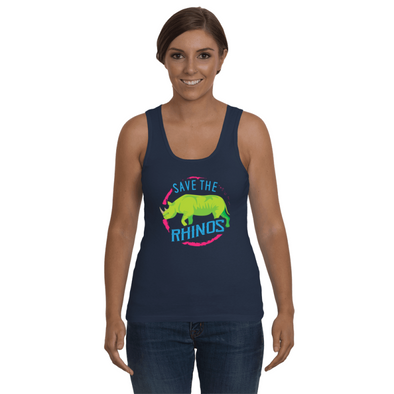 Save The Rhinos Tank-Top - Design 4 - Clothing rhinos womens t-shirts