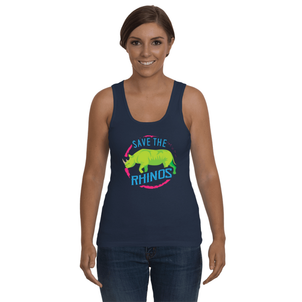 Save The Rhinos Tank-Top - Design 4 - Clothing rhinos womens t-shirts