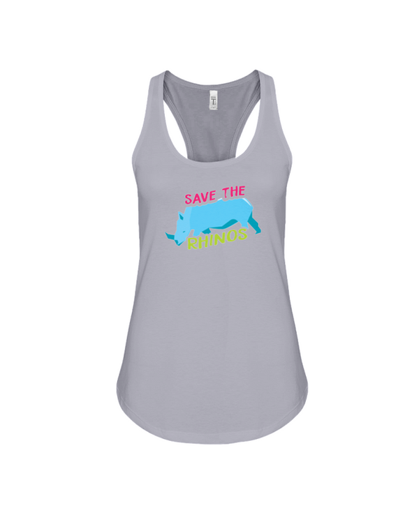 Save The Rhinos Tank-Top - Design 5 - Athletic Heather / S - Clothing rhinos womens t-shirts