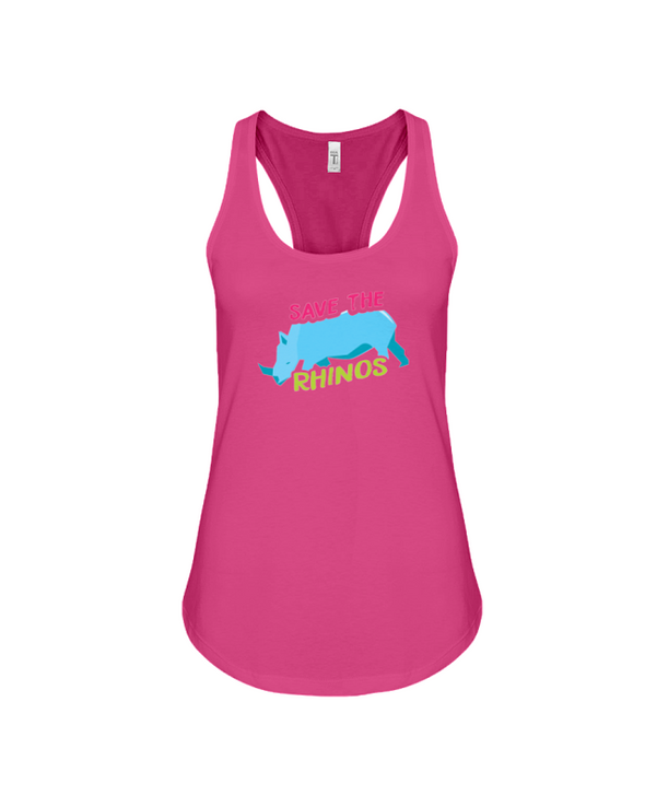 Save The Rhinos Tank-Top - Design 5 - Berry / S - Clothing rhinos womens t-shirts