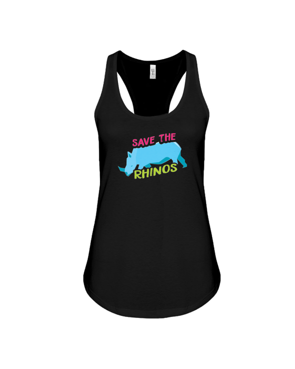 Save The Rhinos Tank-Top - Design 5 - Black / S - Clothing rhinos womens t-shirts