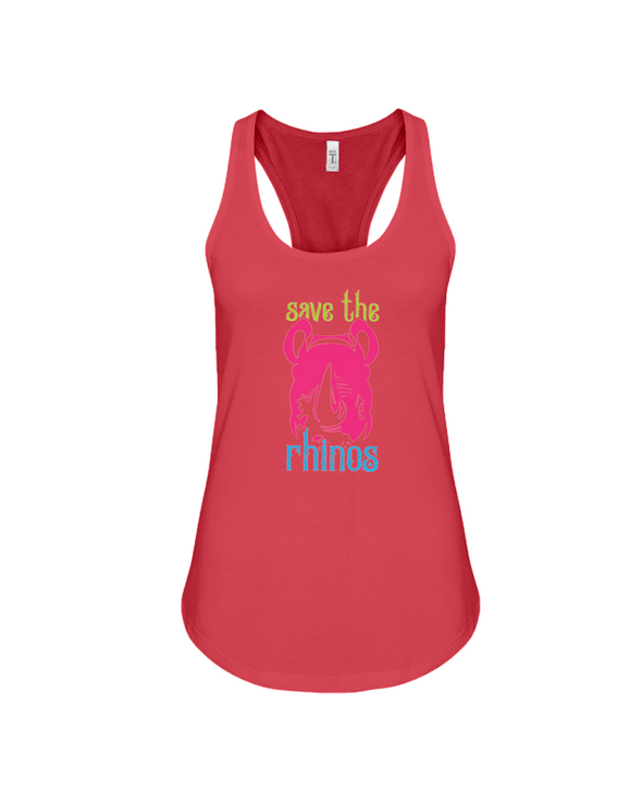 Save The Rhinos Tank-Top - Design 6 - Red / S - Clothing rhinos womens t-shirts