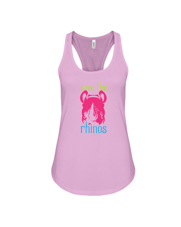 Save The Rhinos Tank-Top - Design 6 - Soft Pink / S - Clothing rhinos womens t-shirts