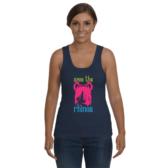 Save The Rhinos Tank-Top - Design 6 - Clothing rhinos womens t-shirts