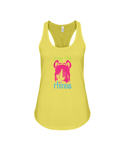 Save The Rhinos Tank-Top - Design 6 - Yellow / S - Clothing rhinos womens t-shirts