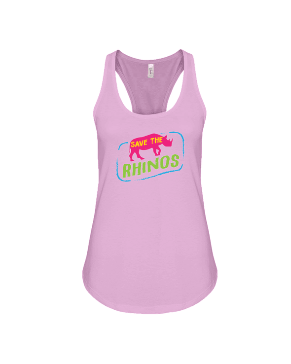Save The Rhinos Tank-Top - Design 7 - Soft Pink / S - Clothing Rhinos Womens T-Shirts