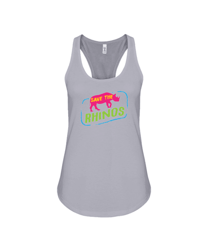 Save The Rhinos Tank-Top - Design 7 - Athletic Heather / S - Clothing Rhinos Womens T-Shirts