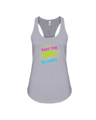 Save The Rhinos Tank-Top - Design 8 - Athletic Heather / S - Clothing Rhinos Womens T-Shirts