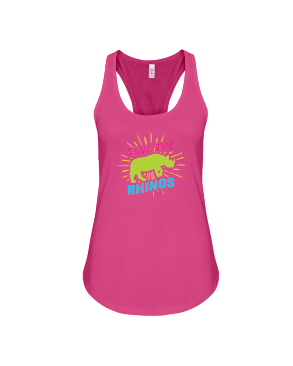 Save The Rhinos Tank-Top - Design 8 - Berry / S - Clothing Rhinos Womens T-Shirts
