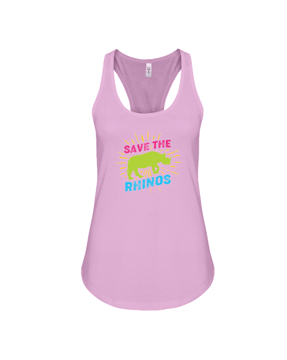 Save The Rhinos Tank-Top - Design 8 - Soft Pink / S - Clothing Rhinos Womens T-Shirts