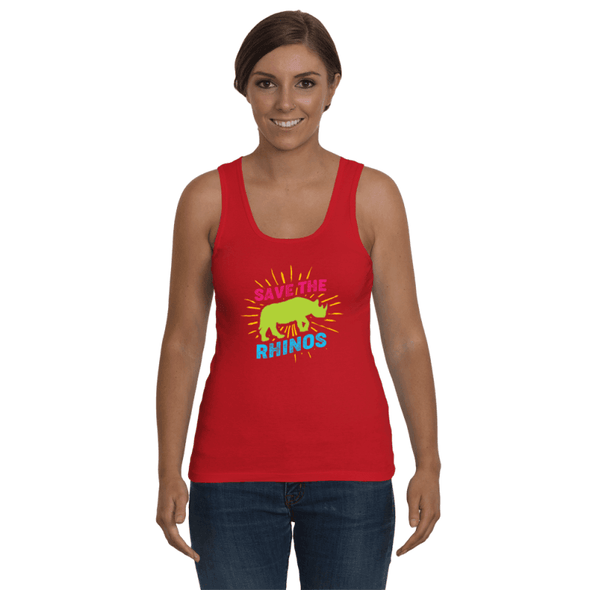 Save The Rhinos Tank-Top - Design 8 - Clothing Rhinos Womens T-Shirts