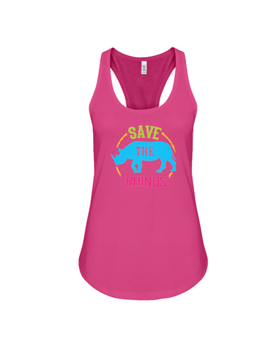 Save The Rhinos Tank-Top - Design 9 - Berry / S - Clothing rhinos womens t-shirts