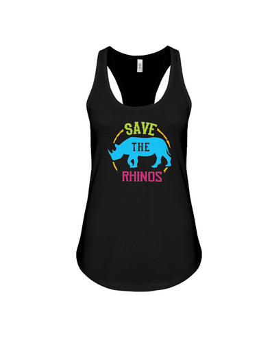 Save The Rhinos Tank-Top - Design 9 - Black / S - Clothing rhinos womens t-shirts