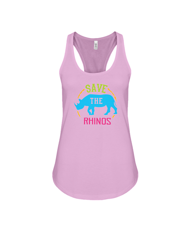 Save The Rhinos Tank-Top - Design 9 - Soft Pink / S - Clothing rhinos womens t-shirts