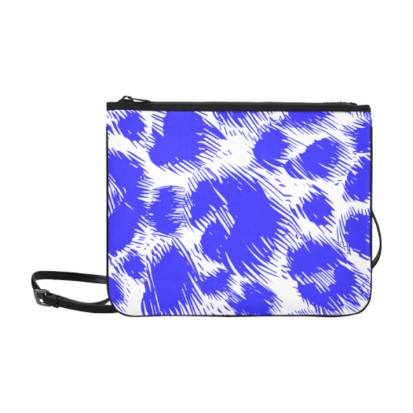 Slim Clutch Bag - New Leopard Pattern - White-Blue Leopard - Accessories big cats hot new items leopards purses