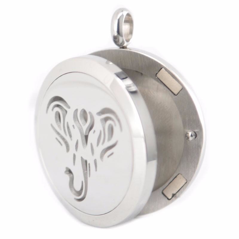 Stainless Steel Aromatherapy Oil Diffuser Elephant Locket