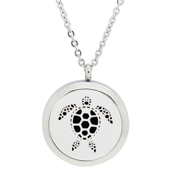 Stainless Steel Aromatherapy Oil Diffuser Sea Turtle Locket & Necklace - Jewelry aromatherapy necklaces turtles