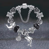 Tibetan Silver Dolphin w/Shell & Italian Murano Black Glass Bead Bracelet - Jewelry bracelets dolphins italian tibetan