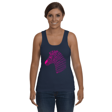 Tribal Zebra Print Tank-Top - Hot Pink/Purple - Clothing womens t-shirts zebras