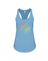 Tribal Zebra Print Tank-Top - Rainbow - Ocean Blue / S - Clothing womens t-shirts zebras