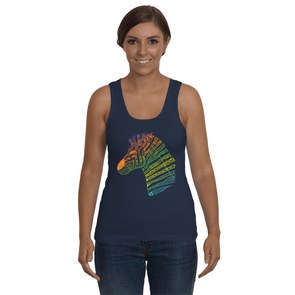 Tribal Zebra Print Tank-Top - Rainbow - Clothing womens t-shirts zebras