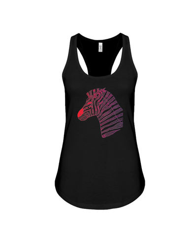 Tribal Zebra Print Tank-Top - Red/Purple - Black / S - Clothing womens t-shirts zebras