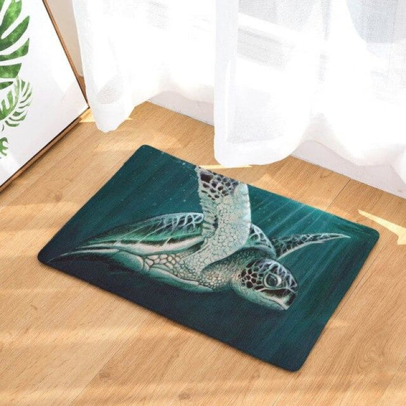 Turtle Kitchen & Bathroom Floor Mat - Absorbent Anti-Slip Rug - 15 / 40x60cm - Housewares floor mats, housewares, turtles