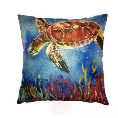 Turtle Print Pillow Cover - Cotton/Linen - 5 - Housewares housewares, pillows, turtles