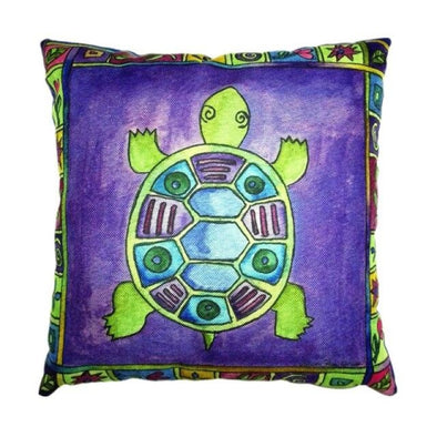 Turtle Print Pillow Cover - Cotton/Linen - 6 - Housewares housewares, pillows, turtles