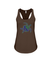 Turtle Word Cloud Tank-Top - Blue/Green - Chocolate / S - Clothing turtles womens t-shirts