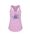 Turtle Word Cloud Tank-Top - Blue/Green - Soft Pink / S - Clothing turtles womens t-shirts