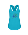 Turtle Word Cloud Tank-Top - Blue/Green - Turquoise / S - Clothing turtles womens t-shirts