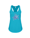 Turtle Word Cloud Tank-Top - Pink/Purple - Turquoise / S - Clothing turtles womens t-shirts