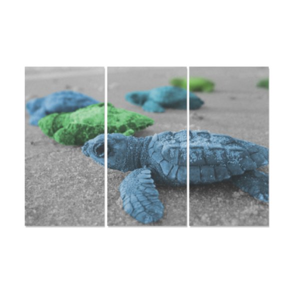 Turtles On The Beach - Canvas Wall Art - Blue Green Turtles - Wall Art canvas prints turtles