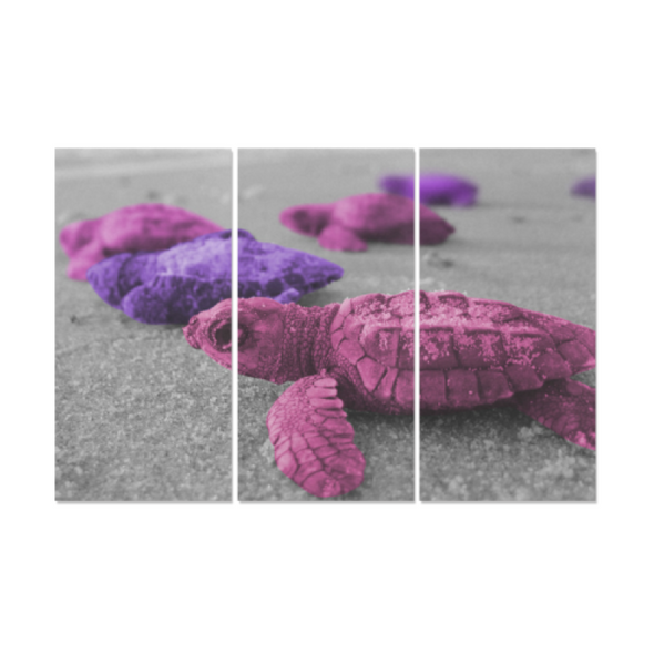 Turtles On The Beach - Canvas Wall Art - Pink Purple Turtles - Wall Art canvas prints turtles