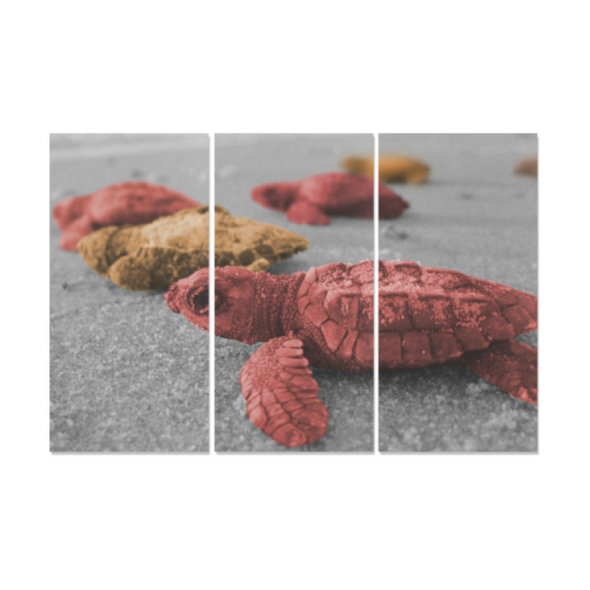 Turtles On The Beach - Canvas Wall Art - Red Orange Turles - Wall Art canvas prints turtles