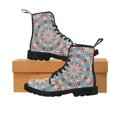 Womens Ankle Boots - Custom Designed Mandala Patterns - Aztec Mandala / US6.5 - Footwear ankle boots boots mandalas