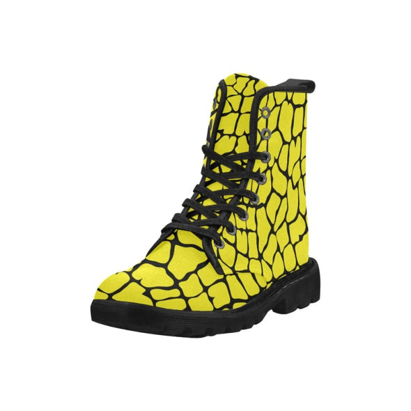 Womens Canvas Ankle Boots - Custom Giraffe Pattern - Footwear ankle boots boots giraffes
