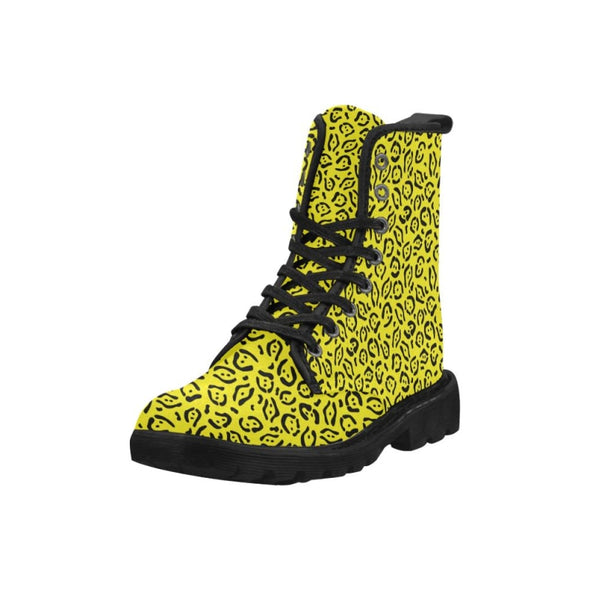 Womens Canvas Ankle Boots - Custom Jaguar Pattern - Footwear ankle boots boots jaguars