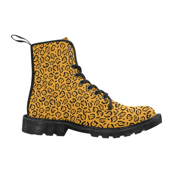 Womens Canvas Ankle Boots - Custom Jaguar Pattern - Footwear ankle boots boots jaguars
