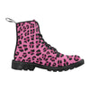 Womens Canvas Ankle Boots - Custom Leopard Pattern - Footwear Ankle Boots Big Cats Boots Leopards