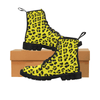 Womens Canvas Ankle Boots - Custom Leopard Pattern - Yellow Leopard / Us6.5 - Footwear Ankle Boots Big Cats Boots Leopards