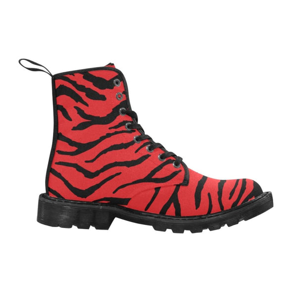 Womens Canvas Ankle Boots - Custom Tiger Pattern - Footwear ankle boots big cats boots tigers