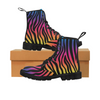 Womens Canvas Ankle Boots - Custom Zebra Pattern - Rainbow Zebra / US6.5 - Footwear ankle boots boots zebras